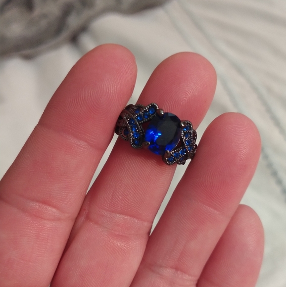 S6 BLK Titanium/Sapphire Ring - Picture 9 of 9